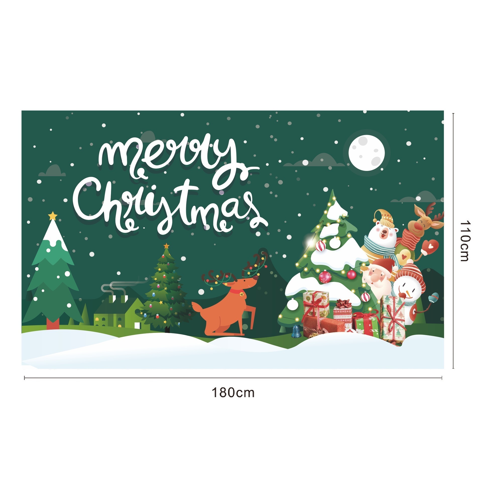 Wholesale Merry Christmas Decoration Garage Door Decor Mural for Double Car Garage Banner Accept customized