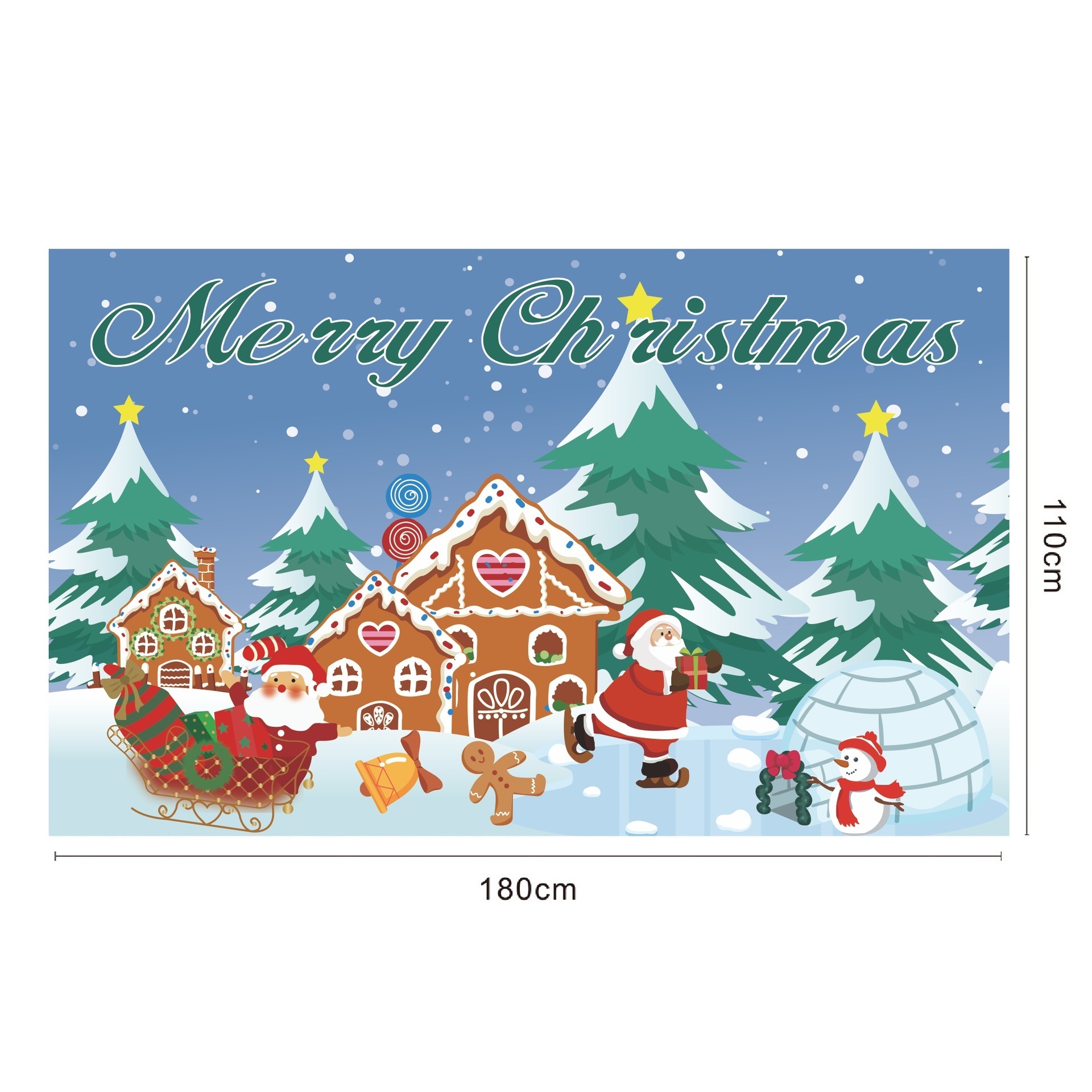 Wholesale Merry Christmas Decoration Garage Door Decor Mural for Double Car Garage Banner Accept customized