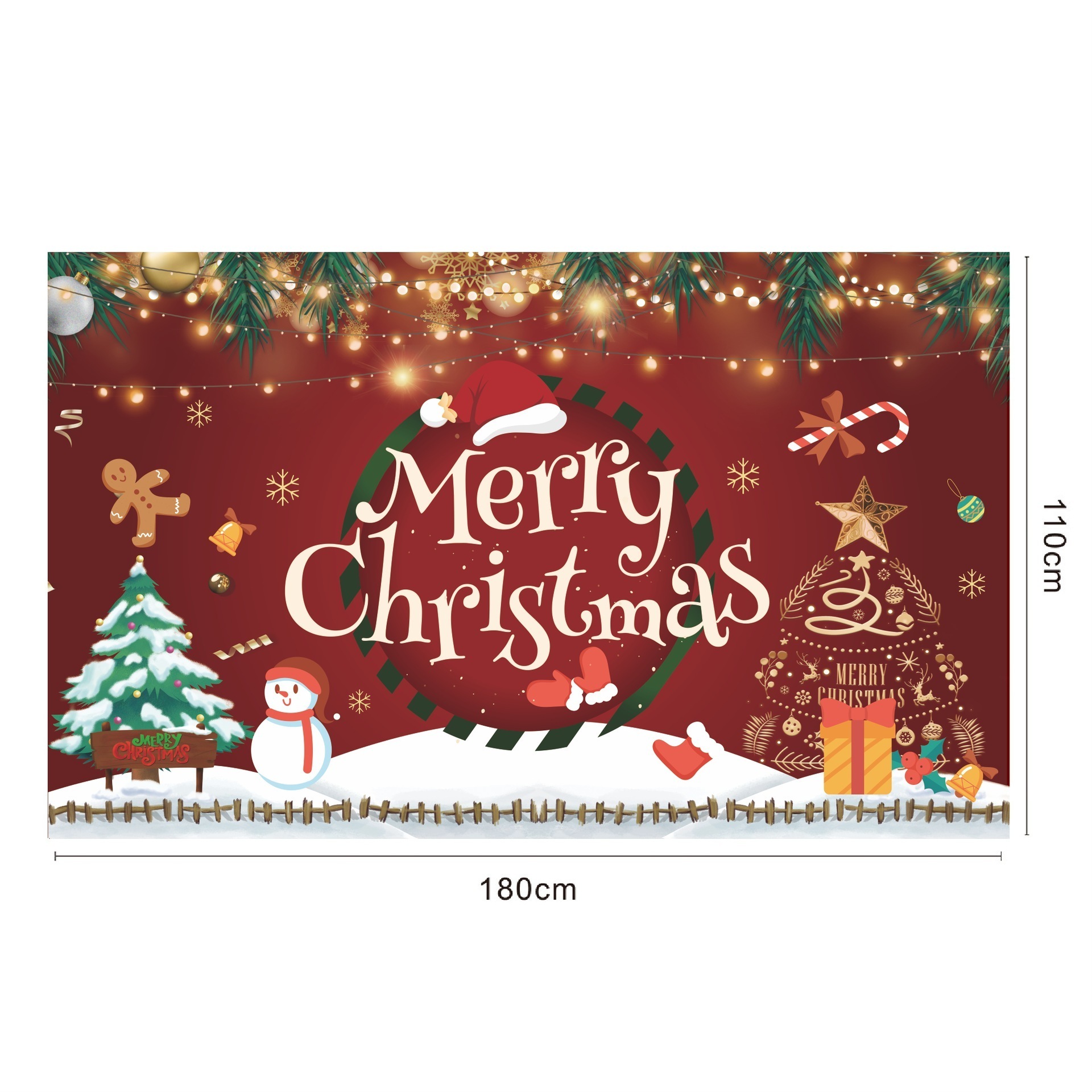 Wholesale Merry Christmas Decoration Garage Door Decor Mural for Double Car Garage Banner Accept customized