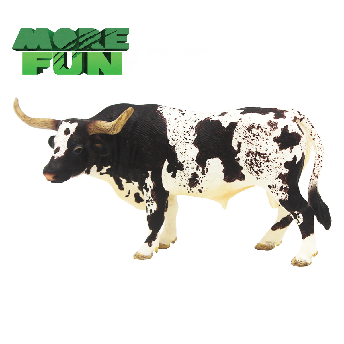 OEM ODM PVC Plastic Animal Toys Realistic Animal Figurine Eco-friendly Texas Long Horn Bull Toys