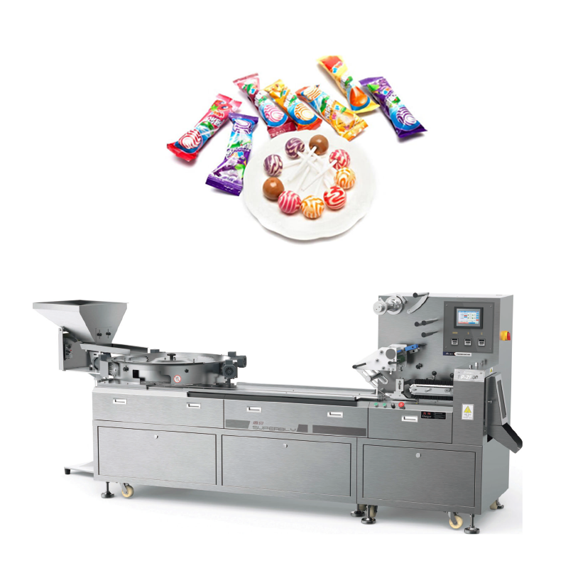 Moregetstech Auto High Speed Packing Machine Candy Lollipop Horizontal Individual Package Wrapping Packing Machine