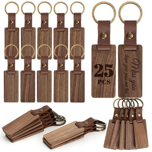 Wholesale Blanks Key chain Custom Laser Engrave Name Wooden Keychains