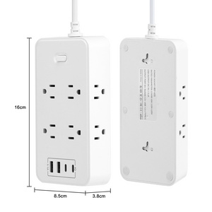 Plug Socket US 3000W Power Strip 8AC PD 20WTOTALY  QUICK CHARGER USB Power Strip Multi Socket