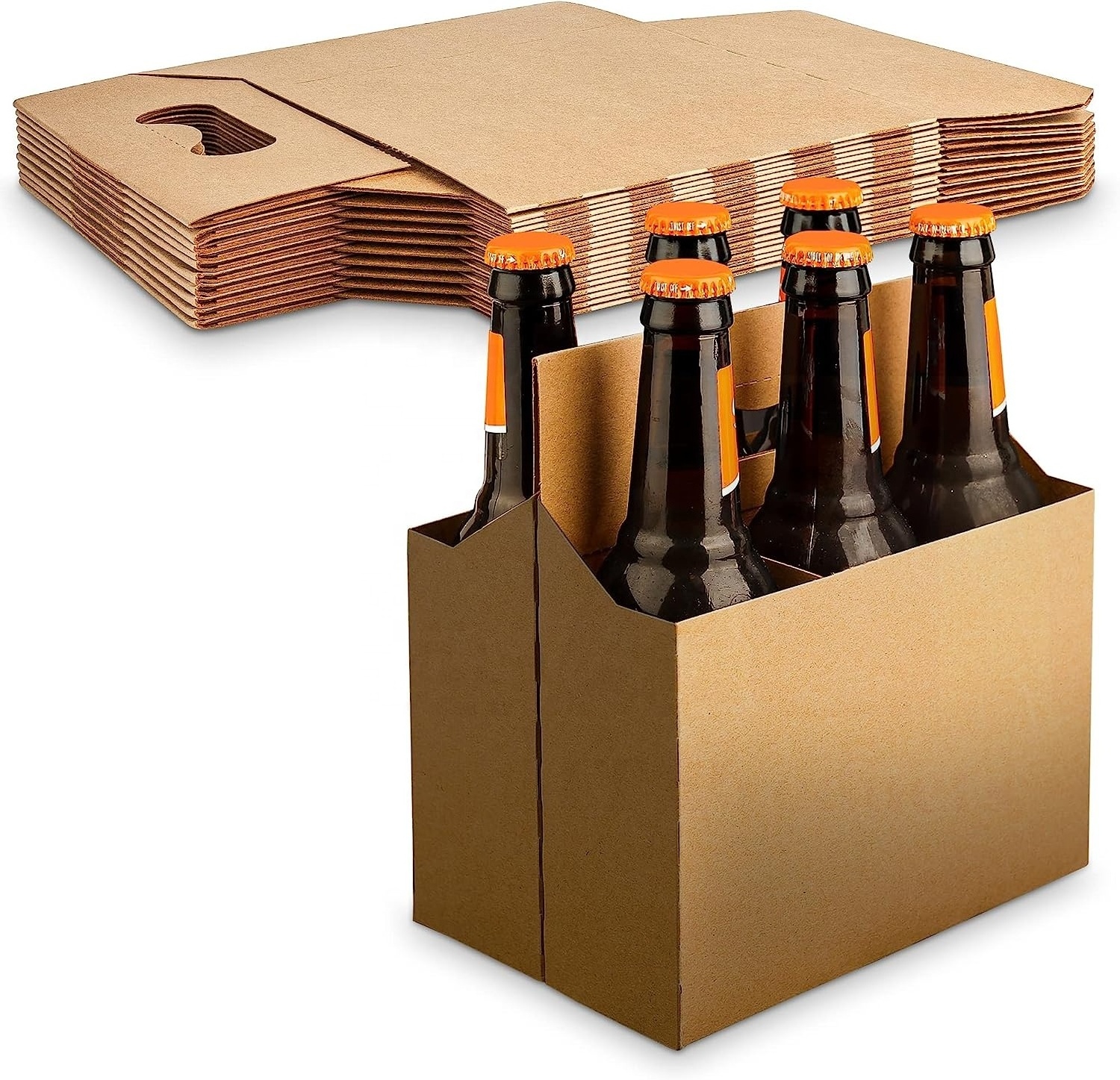 PERFECTLY SIZED Beer or Soda Bottle Carrier for Safe And Easy Transport - 6 Pack Carrier