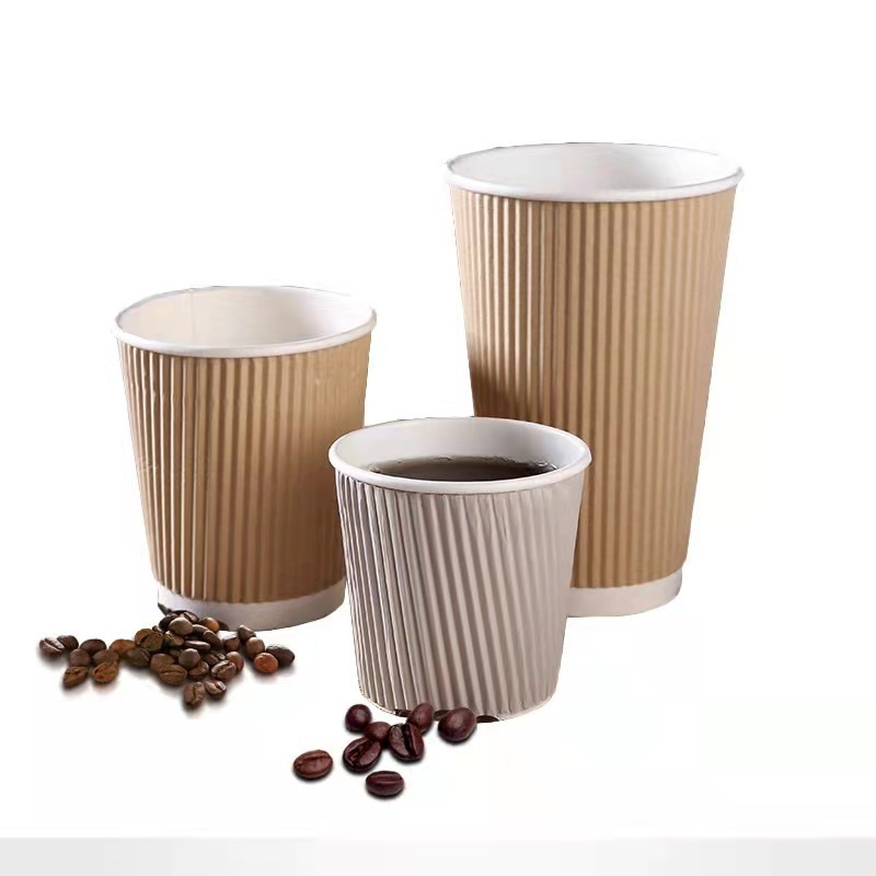 12 oz Disposable Thickened Paper Coffee Cups with Lids and Sleeves, To Go Hot Coffee Cups for Home, Office, Wedding and Cafes