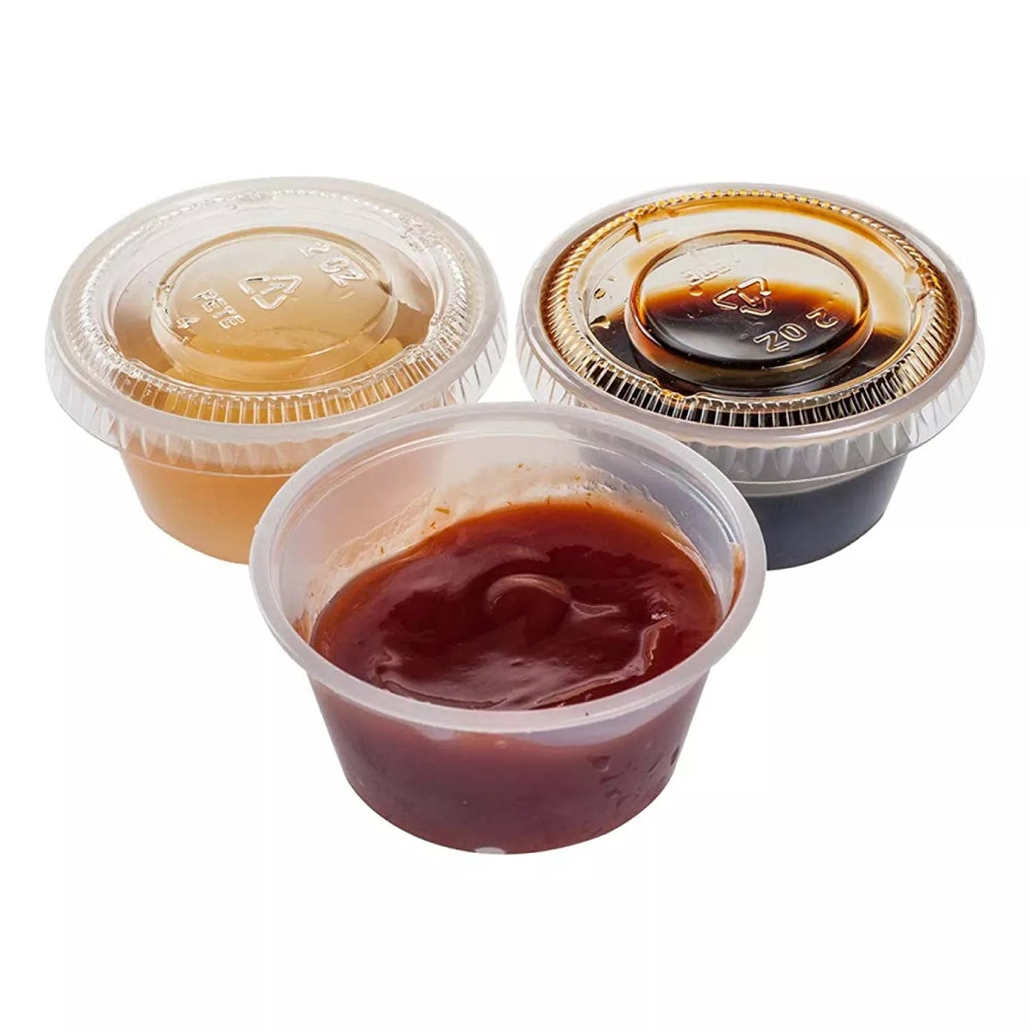 free sample cheap wholesale disposable transparent plastic pet pp take away portion dipping sauce cup with lid