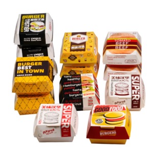 Wholesale Burger Fast Food Packing Box Custom Custom Printed  Food Packaging Hamburger Burger Box