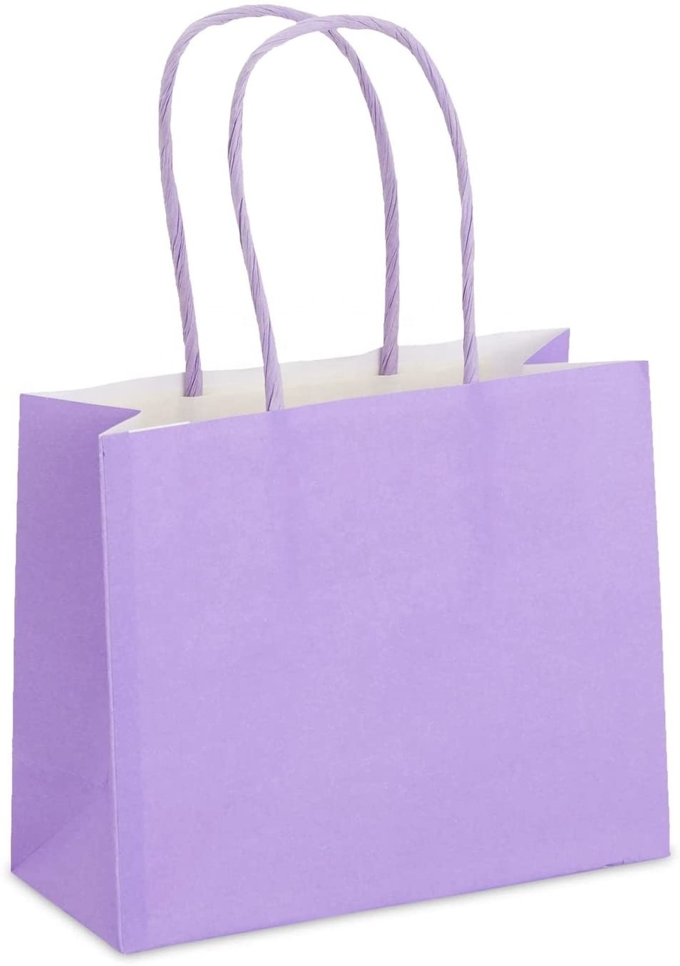 Manufacturer 50 Pack Mini Kraft Paper Purple Gift Bags with Handles 6x5x2.5 inch Bulk for Birthday Party Favors