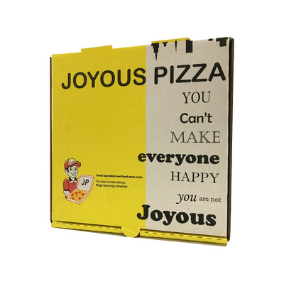 Custom Pizza Boxes 10 12 14 16 18 Pizza Boxes Wholesale Yellow Pizza Packing Box B Flute