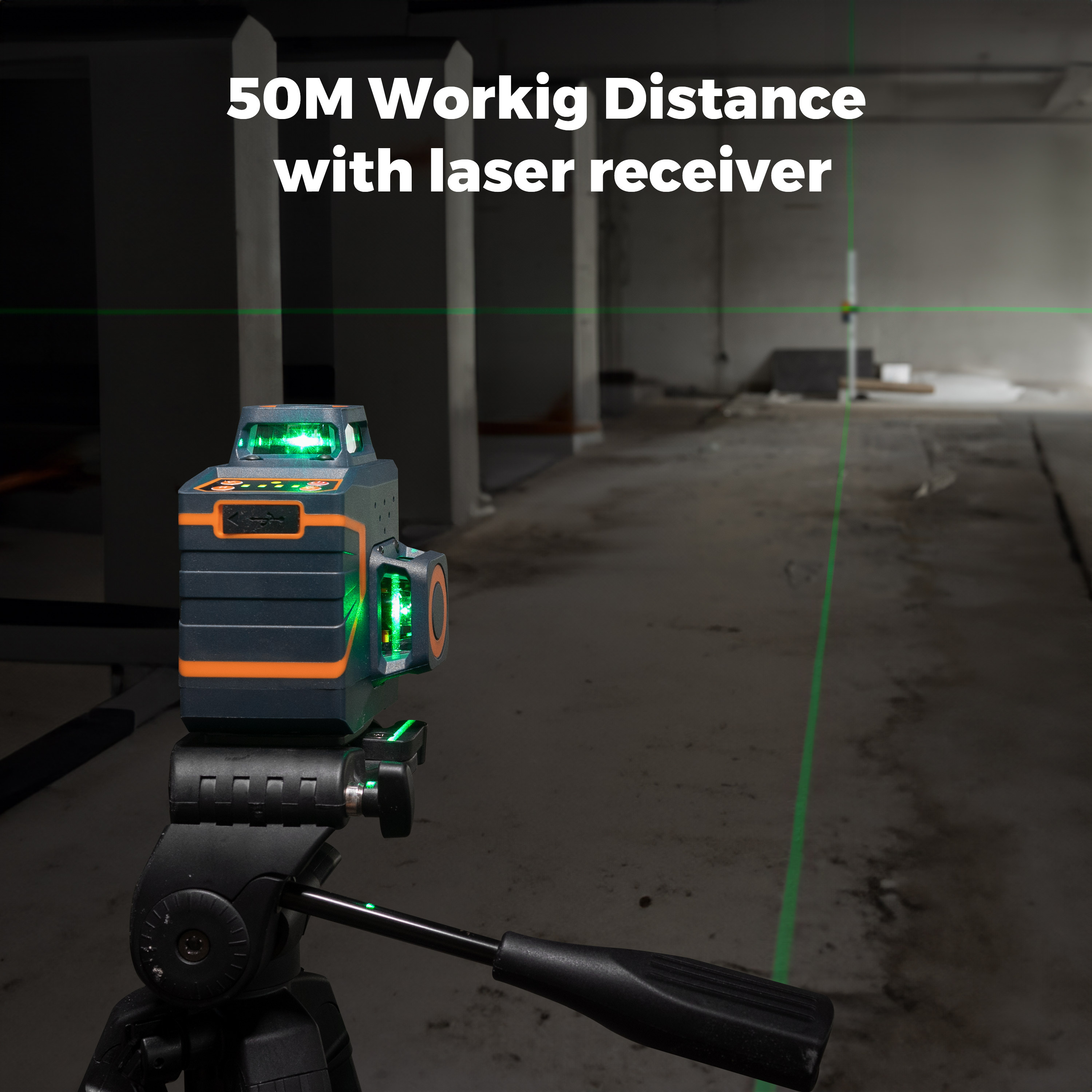 CIGMAN CM-701SE Rotary Nivel Laser 360 Green self-leveling 12 Lines 3D Laser Level