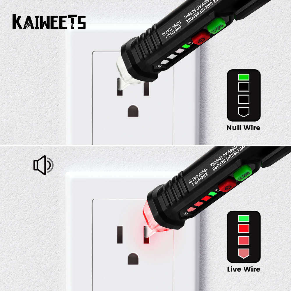 KAIWEETS Digital Voltage Detectors Non-Contact Tester Pen Tester Meter Volt Current Electric Test Pencil