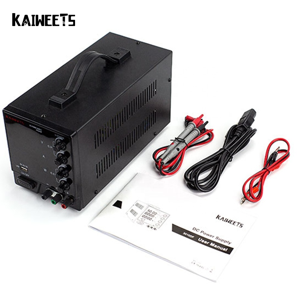 KAIWEETS DC Power Supply Portable Variable 30V 10A Adjustable Switching Regulated 4-Digit Large Display Power Supply