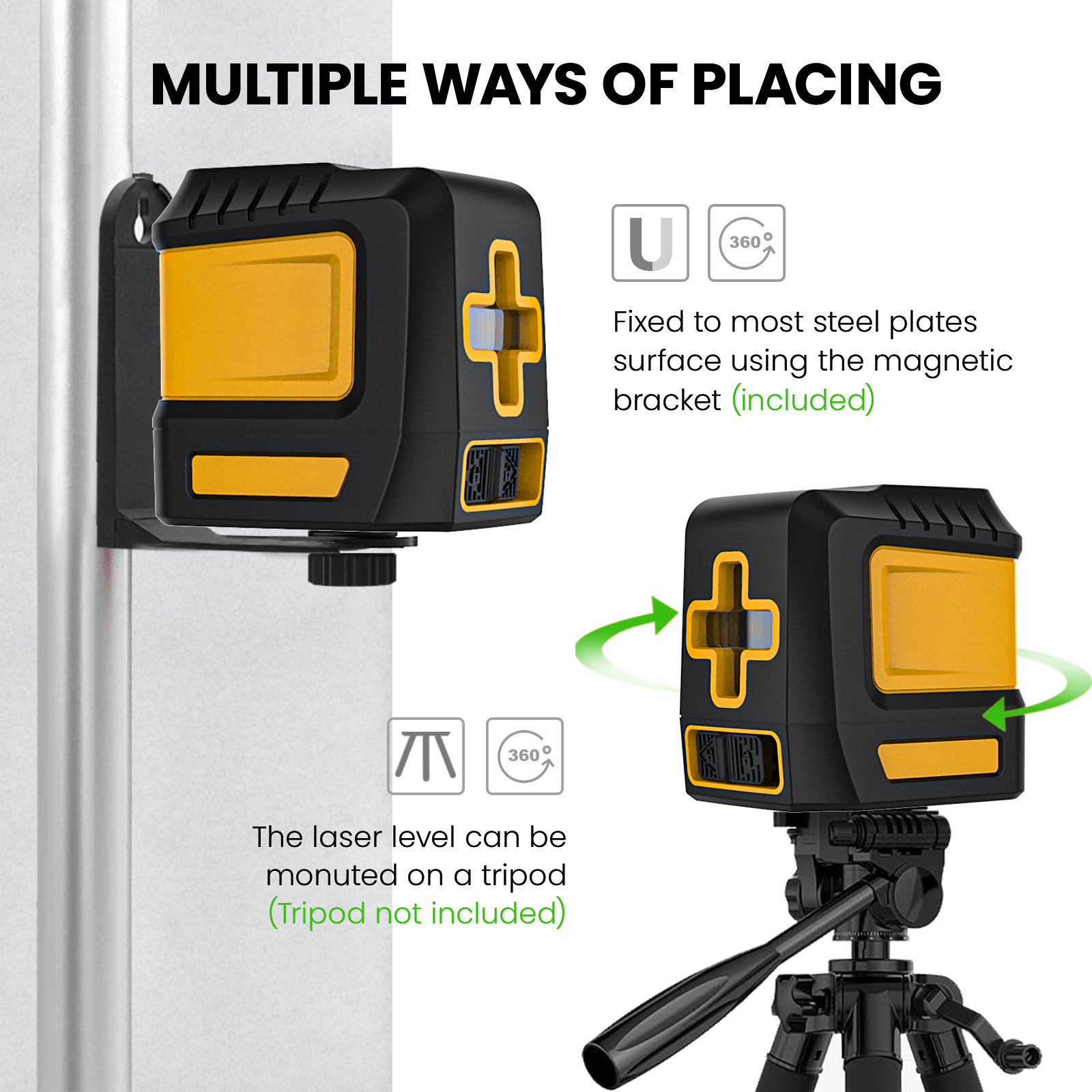 High Accuracy Rotating 360 Degree Self-Leveling Nivel Lazer 4 lines Cross Green Beam Factory Laser Level