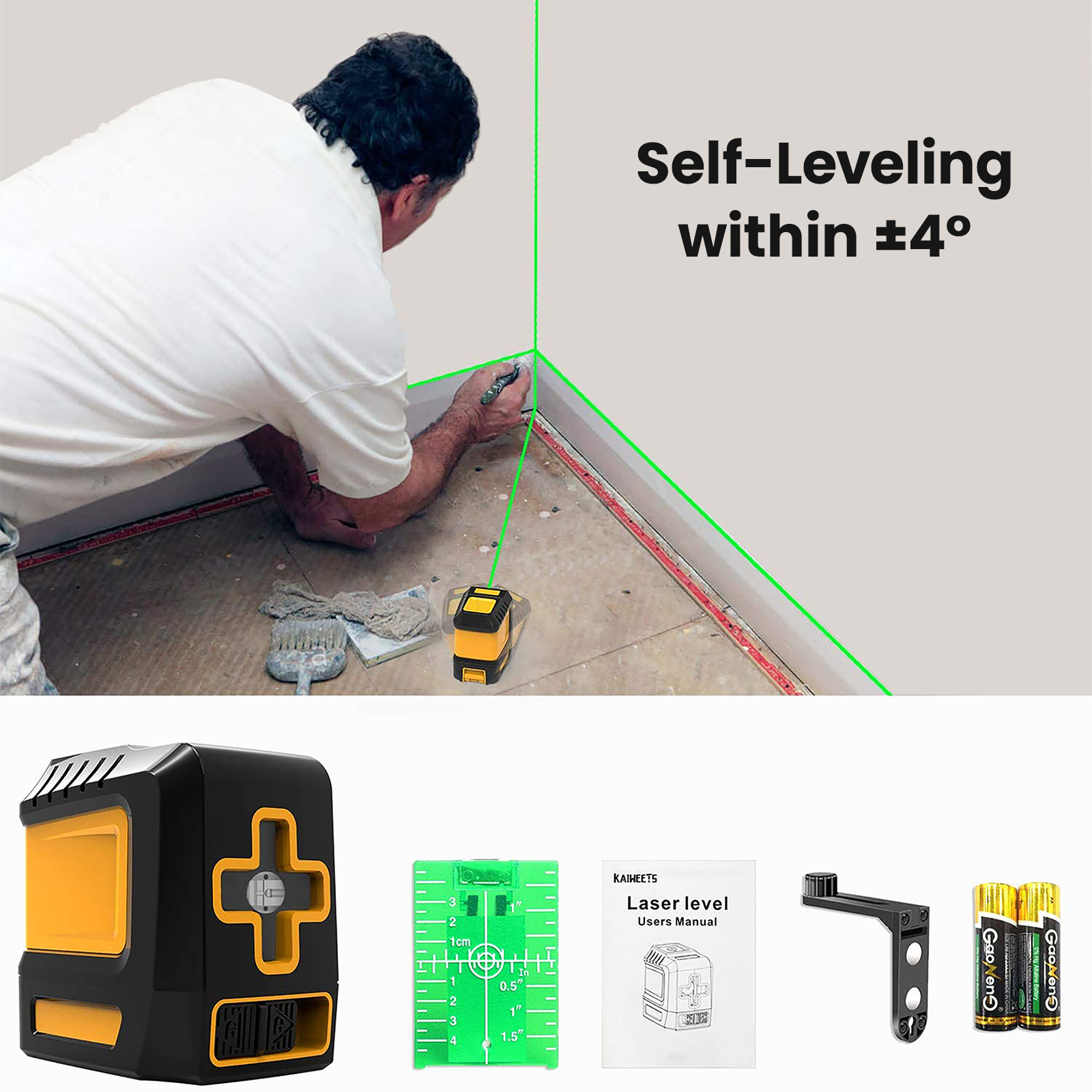 High Accuracy Rotating 360 Degree Self-Leveling Nivel Lazer 4 lines Cross Green Beam Factory Laser Level