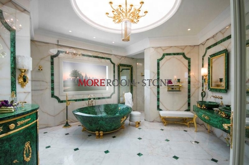 Middle east malachite green marble countertop