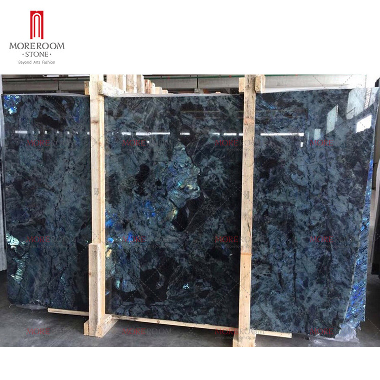 luxury natural gemstone blue granite labradorite slab for bathroom