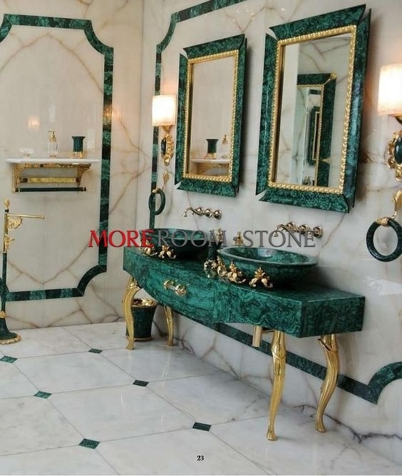 Middle east malachite green marble countertop