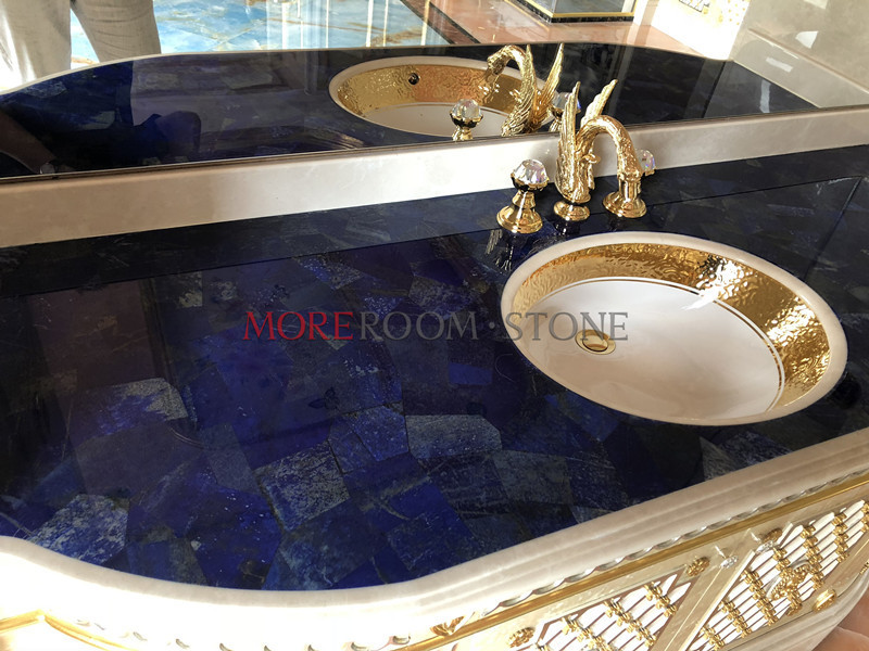 Blue lapis marble lapis lazuli slab vanity top countertop de cor