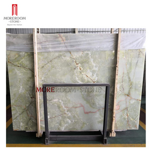 Purity clear Green Onyx marble tile light green marble with gold vein counter top decoration wall