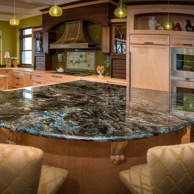 Apartments Kitchen Countertops Labradorite blue Lemurian Granite for sale