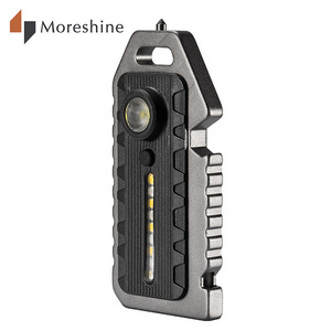 Multifunctional Survival Waterproof Mini Torch Light Warning Cob Led Keychain Pocket Flashlights