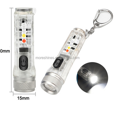 Mini Keychain Torch USB Rechargeable EDC LED Light Flashlight Lamp Portable Handbag Light for Emergency Outdoor Camping