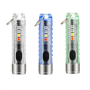 Small Torch Light Powerful Plastic Led Flashlight Zoom Led USB Pocket Keychain Flashlight