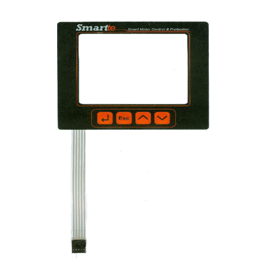 push button flex tail membrane switch with LCD window