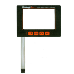 push button flex tail membrane switch with LCD window