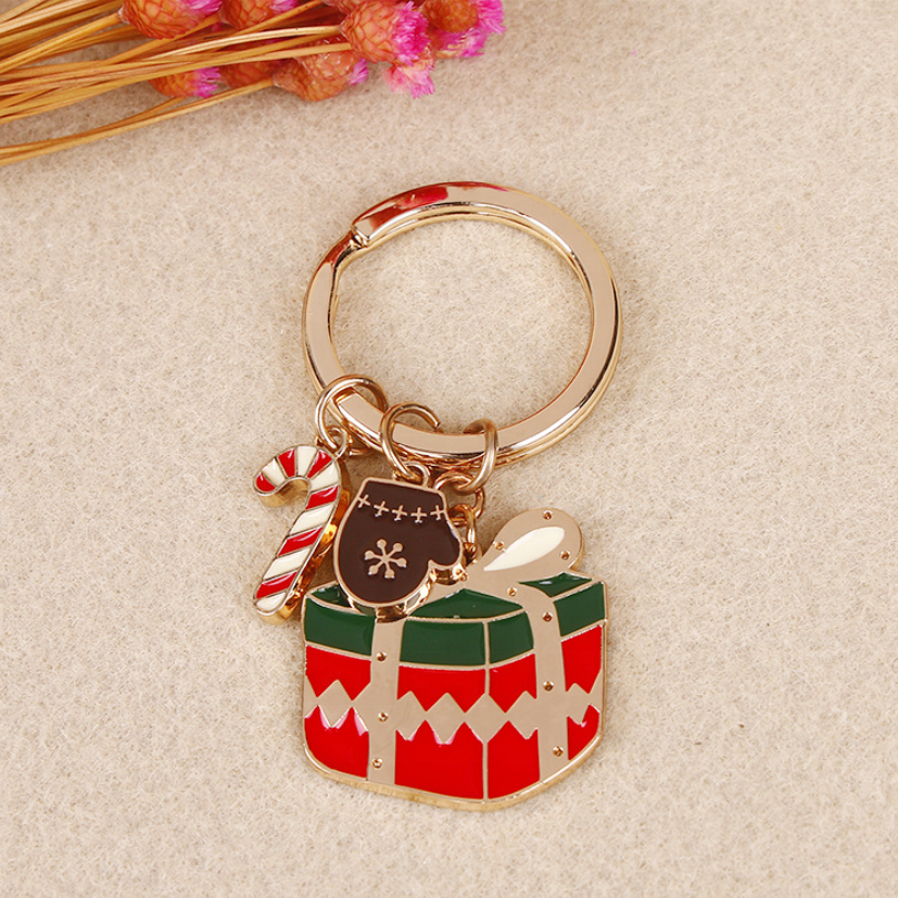 Customized Christmas Promotion Gift Metal Souvenir Craft Enamel Laser Keychain  No Minimum