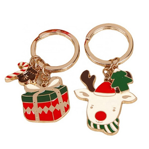 Customized Christmas Promotion Gift Metal Souvenir Craft Enamel Laser Keychain  No Minimum