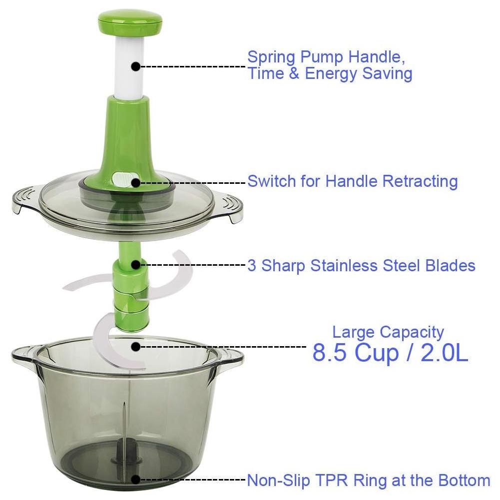 Manual Express Hand Held Chopper Food Vegetable Onion Cutter Garlic Chopper Slap Chopper