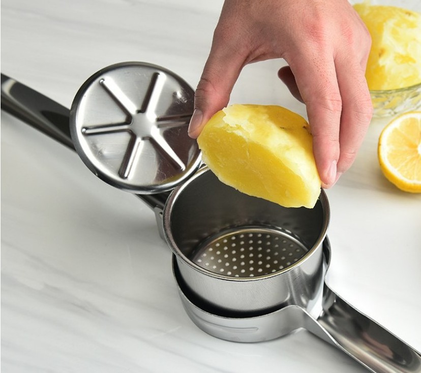 Stainless Steel Press Potato Ricer Masher for Perfect Fluffy Mashed Potatoes