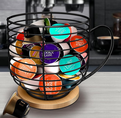 Black Metal Wire K Modern coffee pod basket decor Fruit bowl creative living room Coffee Pod Holders for Counter