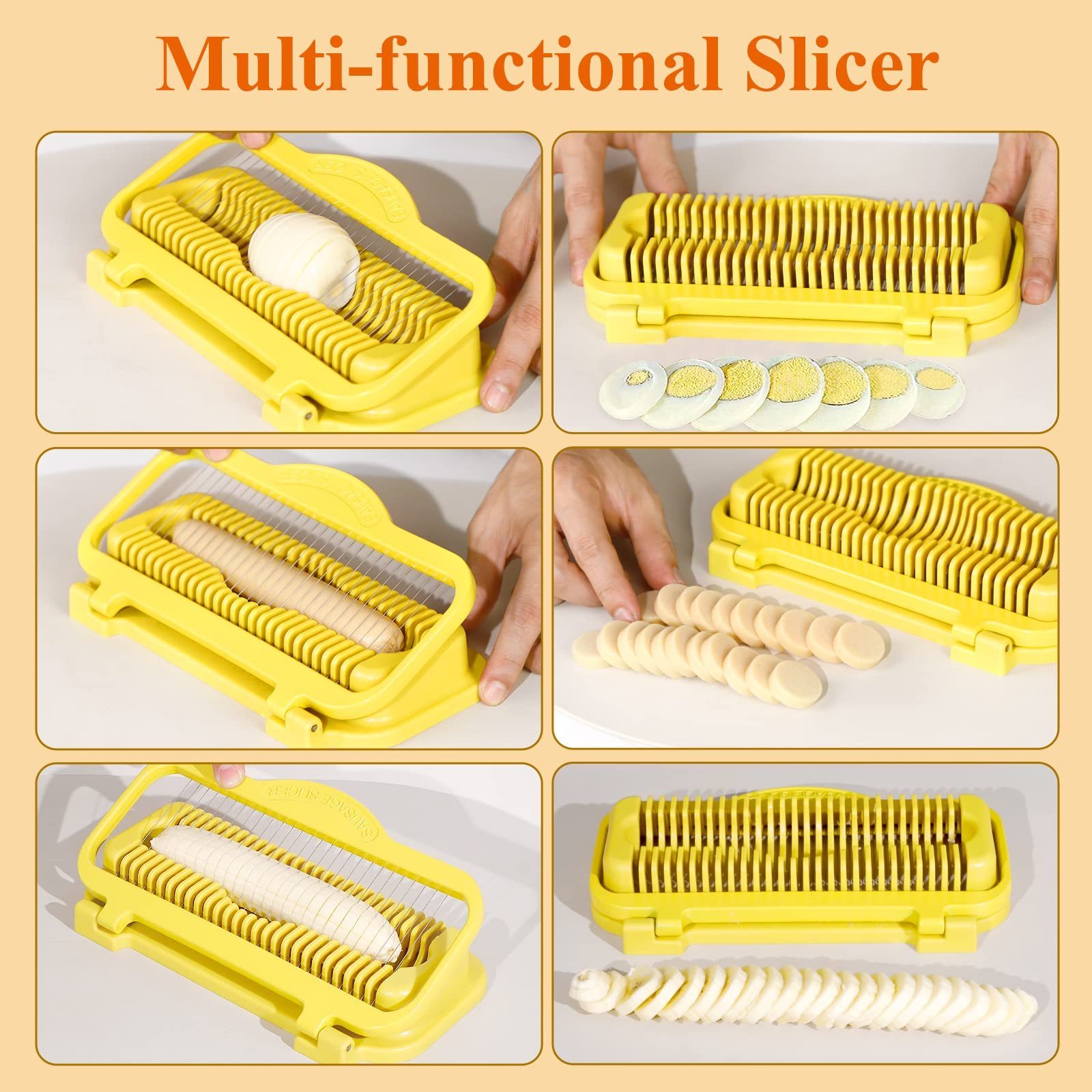 MOREZHOME Hot Sale Kitchen Gadgets Hot Dog Cutter Dishwasher Safe Banana & Hard Boiled Egg Slicer