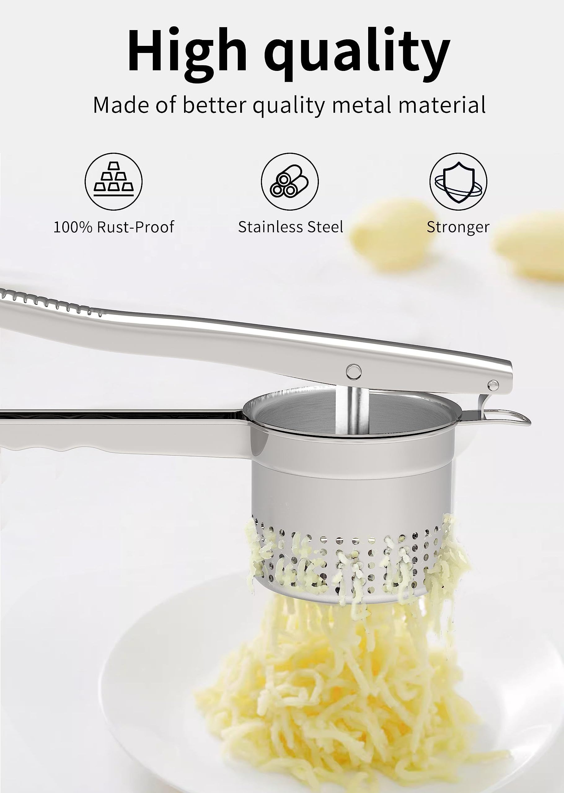 22 ounce potato ricer Potato Ricer Masher Heavy Duty Stainless Steel for Smooth and Fluffy Mashed Potatoes