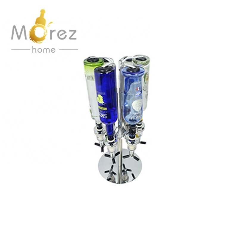 Morezhome high quality 6-Bottle Revolving Alcohol Caddy Liquor Holder Beverage Cocktail Shot Dispenser Bar Butler