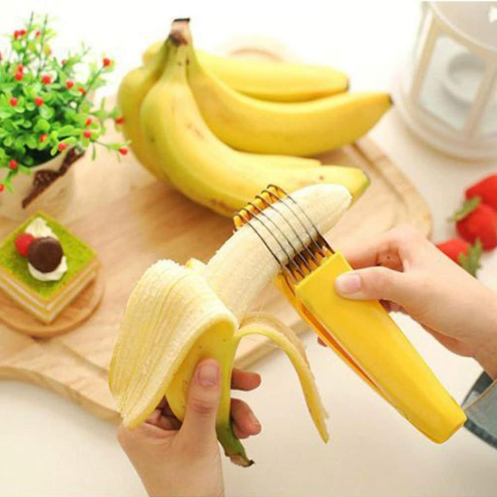 Fruit and Vegetable Salad Peeler Cutter Kitchen Tools ABS Stainless Steel banana cutter For banana Sausage Strawberry Grape