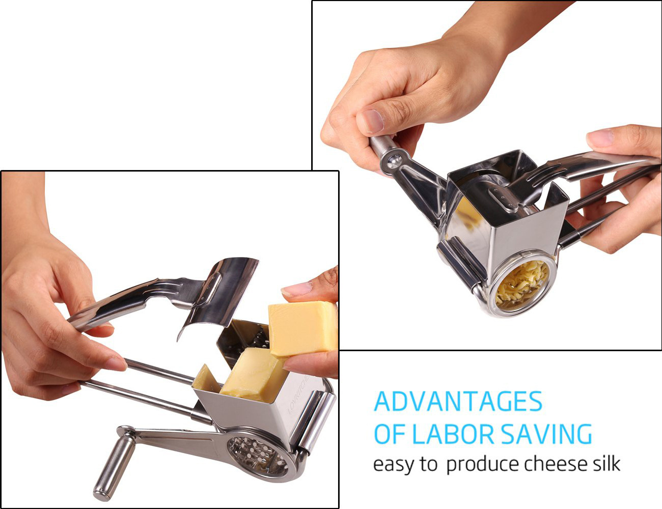 High Quality 2 Sides Surface Glide Technology Wide Multifunctional Cabbage Drum Grater