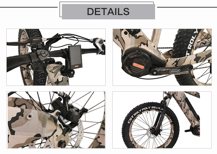 1000W MTB Electric Fat Tire Bike OEM Ebike with Bafang M620 Mid Drive Motor 8fun Electric Mountain Bike