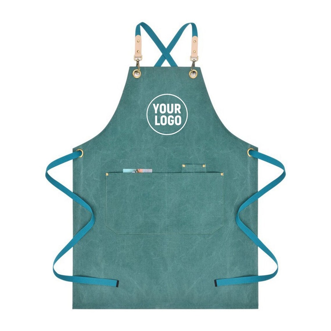 Custom Logo BBQ Canvas Work Tool Salon Apron Barista Chef Cooking Barber Kitchen Aprons Low Price