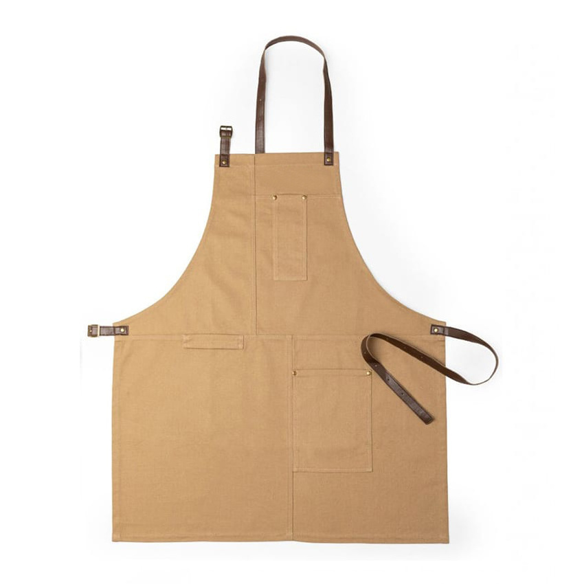 Custom Household Waterproof and Oil Proof Women Men Leather Canvas Kitchen Chef Cooking Aprons