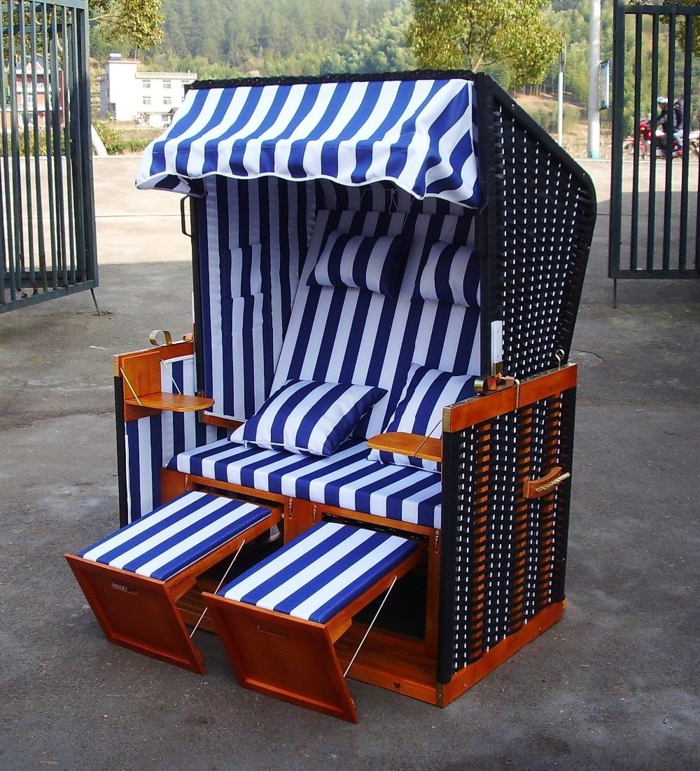 Folding  foldable rattan beach chair/strandkorb