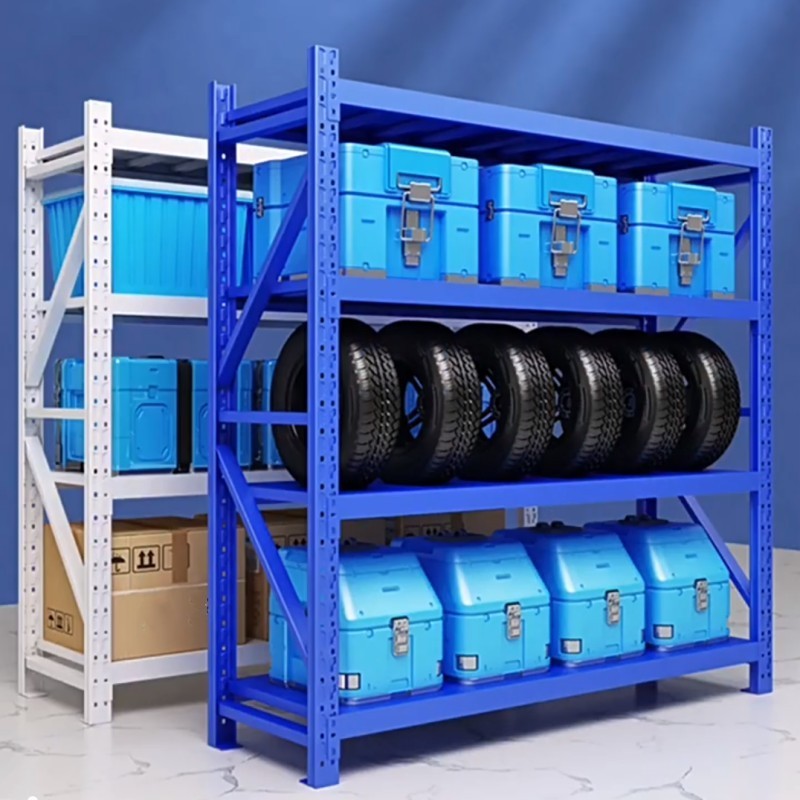 Factory in Morgie  4 Tie steel racks with Adjustable Utility boltless installation rack shelf for industrial storage