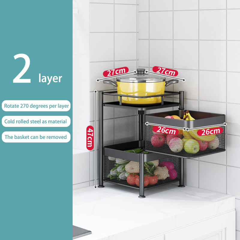 multi tier rotating 360 degree rotating square shelf stainless steel kitchen shelf with wheels