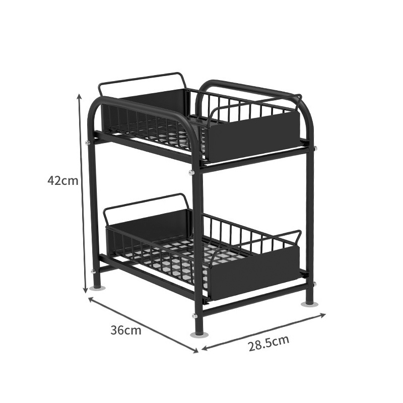 Morgie Factory Supply Drying Sliding Drawer Kitchen Storage Rack Under Sink Organizer Desktop Cabinet Shelf