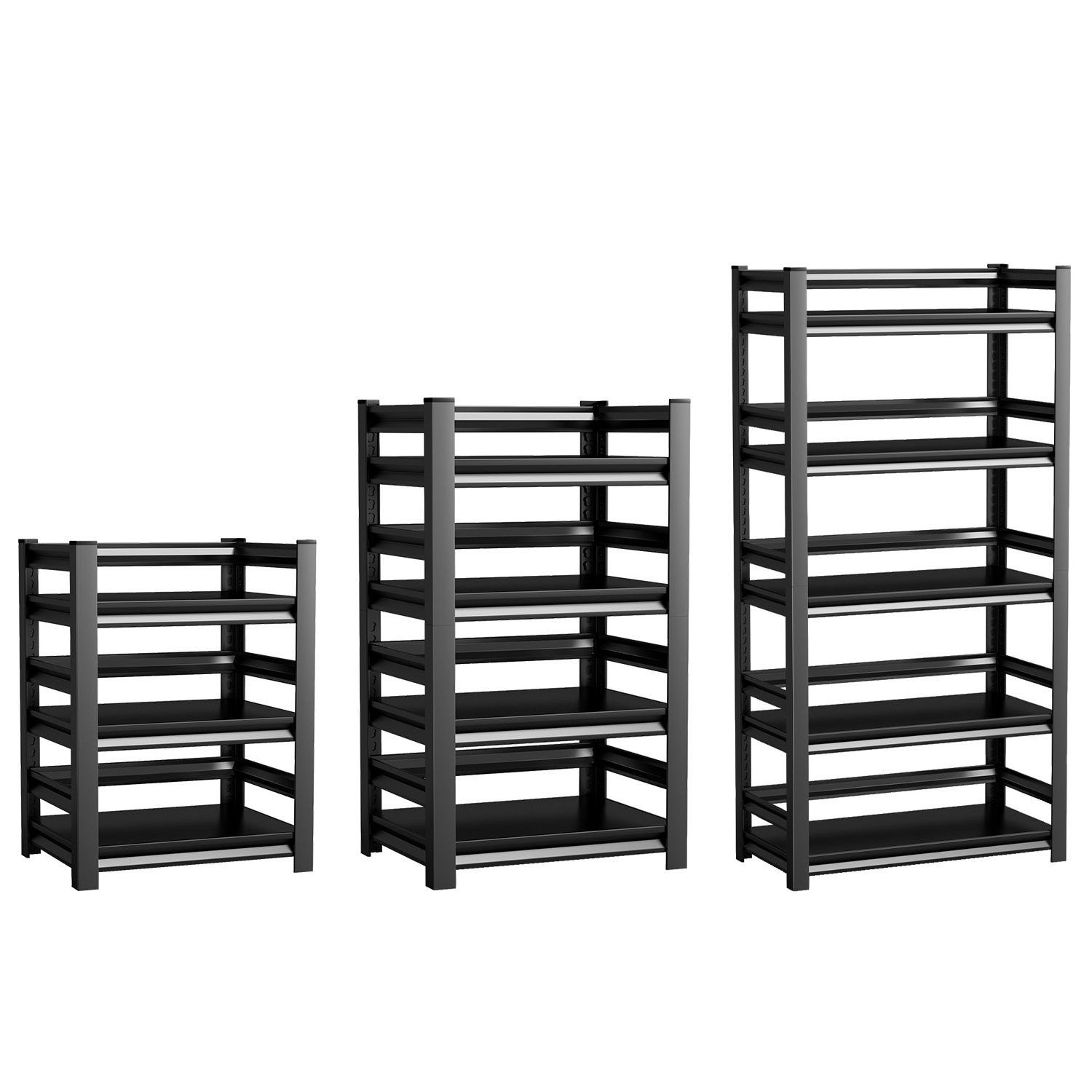 Light duty adjustable iron shelves cheap carbon steel rack shelf metal shelving storage shelf with guardrail