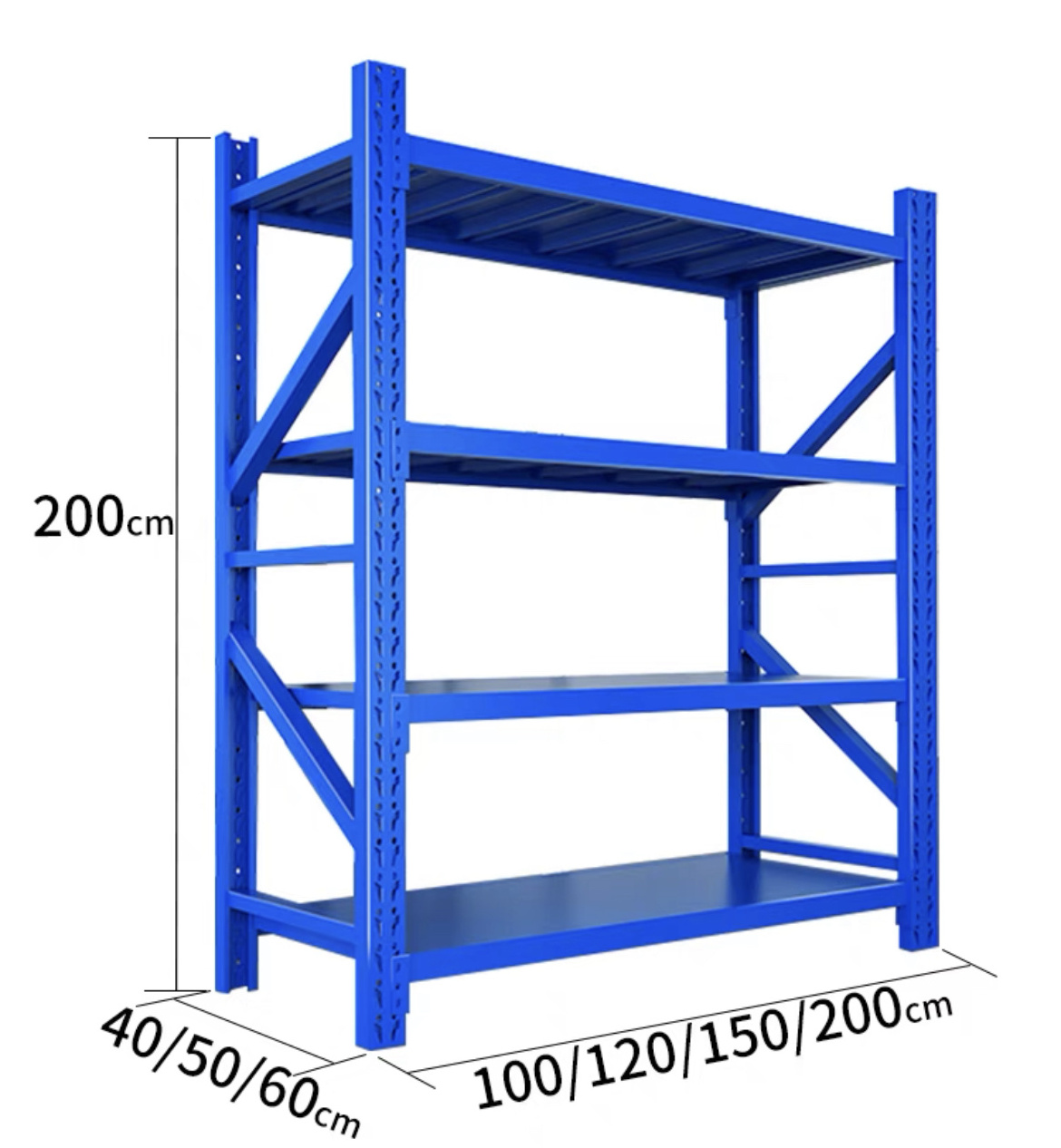 4 tier Metal Storage Racks Heavy Duty Shelves for Industrial