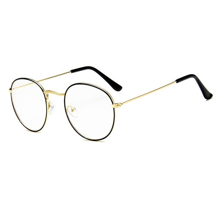 New Designer Woman Glasses Optical Frames Metal Round Glasses Frame Clear lens Eyewear Black Silver Gold Eye Glass