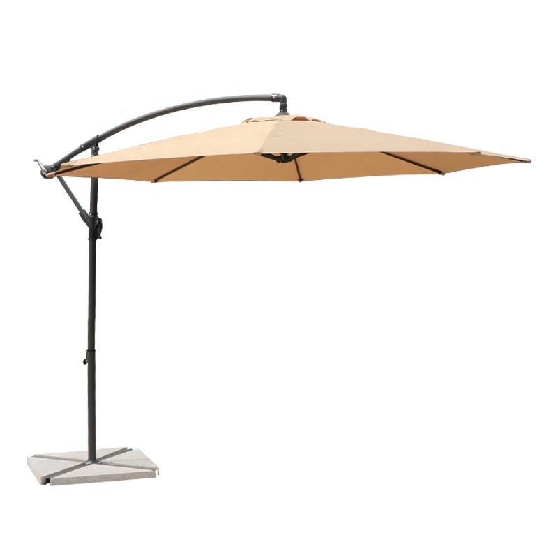 Patio Outdoor Garden Furniture 3 M 9.84 Ft Hanging Banana Sunshade Parasol Sun Umbrella  Metal Frame